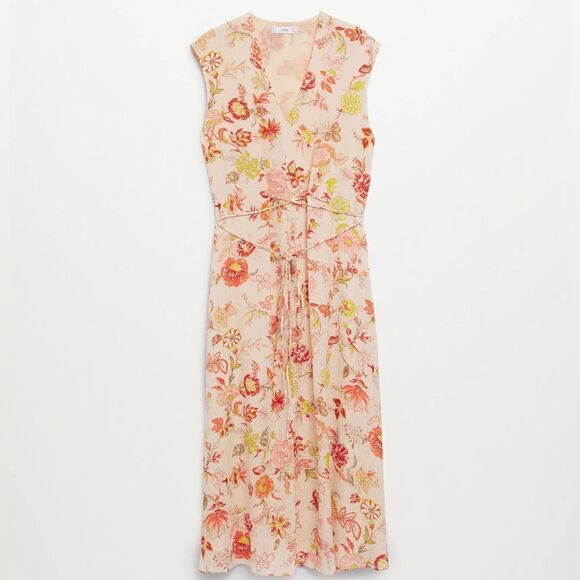 Mango Textured Floral Printed Dress New - Picture 6 of 9